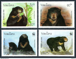 Laos 1174-1177, MNH. Michel 1410-1413. WWF 1994. Ursus Malayanus. - Laos