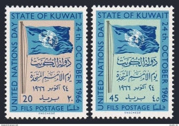 Kuwait 337-338, MNH. Michel 331-332. UN Day, 1966, Flag. - Koweït