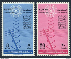 Kuwait 173-174 Hinged. Mi 163-164. Arab Telecommunications Union Conference,1962 - Koweït