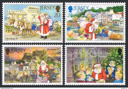 Jersey 818-821,MNH.Michel 805-808. Christmas 1997.Santa Claus,Jersey Landmarks. - Jersey
