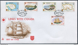 Jersey 190-194 FDC Ship.Michel 180-184. CAPEX-1978.Maps,Sailing Ship. - Jersey