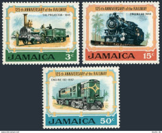 Jamaica 324-326, MNH. Michel 326-328. Jamaican Railroad-125, 1970. Locomotives. - Giamaica (1962-...)