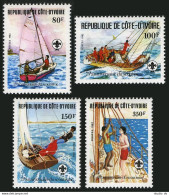 Ivory Coast 631-634,MNH.Michel 728-731. Scouting Year 1982.Sailing. - Costa De Marfil (1960-...)