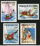 Ivory Coast 631-634,MNH.Michel 728-731. Scouting Year 1982.Sailing. - Ivory Coast (1960-...)