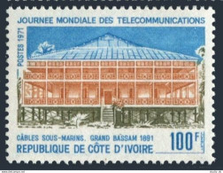 Ivory Coast 315, MNH. Mi 383. World Telecommunications Day, 1971. Cable Station. - Ivory Coast (1960-...)