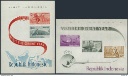 Indonesia 507-516a 4 Imperf Sheets,MNH.Michel Bl.1-4. Visit Indonesia Year,1961 - Indonesia