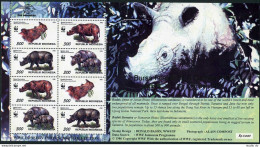 Indonesia 1673f Sheet Bursa Filateli SEA Games,MNH. WWF 1996.Rhinoceros. - Indonesien