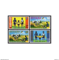 Guyana 201-204,204a Sheet,MNH.Michel 464-467,Bl.1. Girl Guides,50th Ann.1974. - Guyane (1966-...)