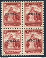 Mexico O229 Wmk,block/4,MNH.Mi D223. Official 1937.Monument To The Heroic Cadets - Mexico