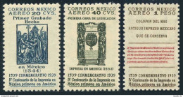 Mexico C97-C99,MNH. Mi 772-774. Air Post 1939.Printing In Mexico,400th Ann.1939. - México