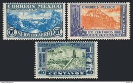 Mexico C77-C79,hinged. Mi 731-733. Opening Of Nuevo-Laredo Highway,1936.Bridges. - Mexico