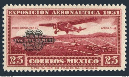 Mexico C45, MNH. Michel 651. Air Post 1932. Plane Over Flying Field, Surcharged. - Mexique