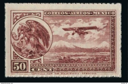 Mexico C25 Rouletted,MNH.Michel 620. Air Post 1930.Coat Of Arms,Eagle,Airplane. - México