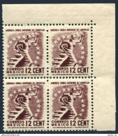 Mexico 845 Wmk 279 Block/4,MNH.Michel 950. LIBERTY,1944. - Mexique