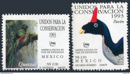 Mexico 1838-1839, MNH. Michel 2367-2368. Birds 1993. Quetzal, Pavon. - Mexico