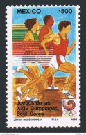 Mexico 1554-1555,MNH.Michel 2091,Bl.35. Olympics Seoul-1988.Runners,Torch,Bird. - México