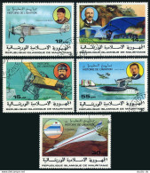 Mauritania 367-371,372,CTO. History Of Aviation,1977.Charles Lindbergh,Concorde, - Mauretanien (1960-...)