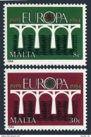 Malta 641-642, MNH. Michel 704-705. EUROPE CEPT-1984, Bridge. - Malte