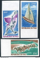 Mali C116-118 Imperf,MNH.Michel 269B-271B.1971.Tennis,Yacht-America Cup,Derby - Mali (1959-...)