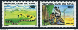 Mali 338-339,MNH.Michel 709-710. Operation Green Sahel,1979,Map,planting Tree. - Malí (1959-...)