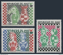 Mali 285-287,MNH.Mi 595-597.Chess Pieces,1977.Knight,Rook,Bishop,Pawn,Queen,King - Mali (1959-...)