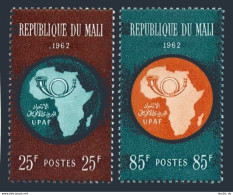 Mali 36-37,MNH.Michel 51-52. African Postal Union, 1962. Map, Post Horn. - Mali (1959-...)