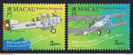 Macao 979-980,980a Sheet, MNH. Portugal-Macao Flight, 75th Ann. 1999. Airplanes. - Unused Stamps