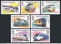 Malagasy 1200-1206,1207,MNH.Mi 1562-1568, Bl.238. Locomotives 1993. TGV Alsthom. - Madagaskar (1960-...)