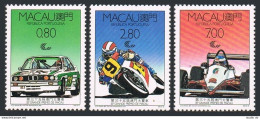 Macao 580-582,MNH. Mi 608-610. Macao Grand Prix,1988.Sedan,Motorcycle,Formula 3. - Ongebruikt