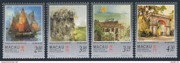 Macao 860-863,864, MNH. Mi 899-902,Bl.43. Painting Of Macao, By Kwok,1997. Junks - Neufs