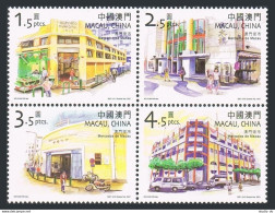 Macao 1074 Ad Block, MNH. Stores, 2001. Municipal Market, Parked Bicycles, Cars. - Neufs