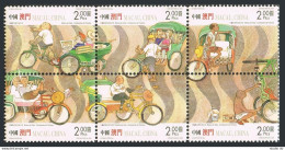 Macao 1030 Af Block, 1031 Sheet, MNH. Tricycle Drivers, 2000. - Ongebruikt