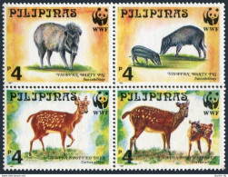 Philippines 2476-2479b Block,MNH. WWF 1997.Visayan Spotted Deer,Warty Pig. - Filipinas