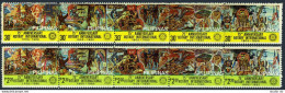 Philippines 1459-1460 Ae Strips, MNH. Mi 1343-1352. Rotary-75, 1980. Paintings. - Philippines