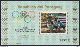 Paraguay C472 Sheet, MNH. Mi 3248 Bl.346. Olympics Moscow-1980. Two-man Canoe. - Paraguay