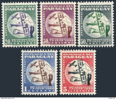 Paraguay C179-C183, MNH. Mi 656-660. UPU-75, 1949. Transport. Plane, Ship, Train - Paraguay