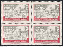 Panama RA36 Block/4,MNH.Mi Zw 36. Postal Tax Stamps 1959.Boys Doing Farm Works. - Panamá