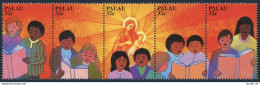 Palau 450 Ae Strip,MNH. Children Singing Christmas Carol Some Children See Him. - Palau
