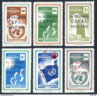 Panama 425-426,C218-C221,C221a,MNH.Mi 548-553,Bl.7. UN 1959.Economic Commission. - Panamá