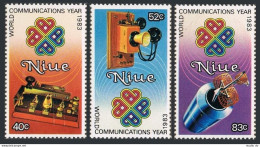 Niue 414-416,416a, MNH. Mi 551-553, Bl.73. World Communication Year WCY-1983. - Niue