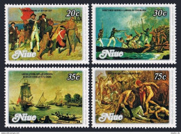 Niue 251-254,254a, MNH. Michel 256-259. Capt James Cook, 1979. Paintings, Ships. - Niue