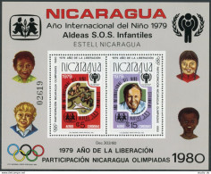 Nicaragua C970,MNH. Mi Bl.110A. IYC-1979, Olympics-Lake Placid-1980,Moscow-1980. - Nicaragua