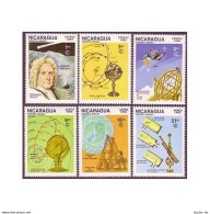 Nicaragua 1484-1489, MNH. Mi 2621-2626. Halley's Comet 1985. Observatory, Maps. - Nicaragua