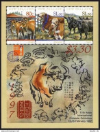 New Zealand 1410a Sheet,MNH. HONG KONG-1997.Cattle.Year Of The Ox. - Unused Stamps