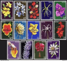 Nevis 365-378 SPECIMEN,MNH.Michel 168-181. Flowers 1984.Yellow Bell,Plumbago, - St.Kitts And Nevis ( 1983-...)