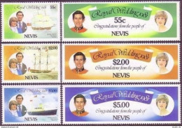 Nevis 135-140,MNH.Michel 60-65. Prince Charles,Lady Diana Wedding,1981. - St.Kitts And Nevis ( 1983-...)