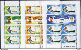 Nevis 135-140 Sheets,MNH.Mi 60-65 Sheets. Prince Charles,Lady Diana Wedding,1981 - St.Kitts Y Nevis ( 1983-...)