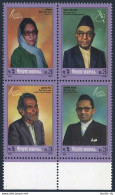 Nepal 566 Ad Block,MNH.Mi 593-596. Writers,Artist,1995.Bhim Nidhi Tiwari,Parijat - Népal