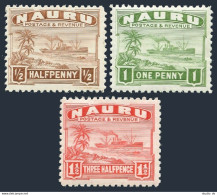 Nauru 17a-19a White Paper,perf 11,MNH.Michel 15A-17A-II. Freighter,1937 - Nauru