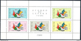 Mozambique 515a Sheet, MNH. Michel Bl.1. Lusaca Agreement / Independence, 1975. - Mozambique